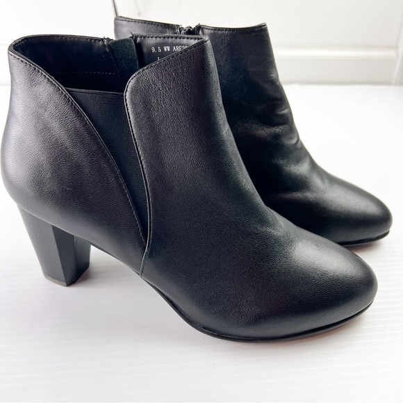 David Tate Booties womens 9.5 Black Pikie Leather Ankle Boots Winter Fashion - Picture 9 of 14